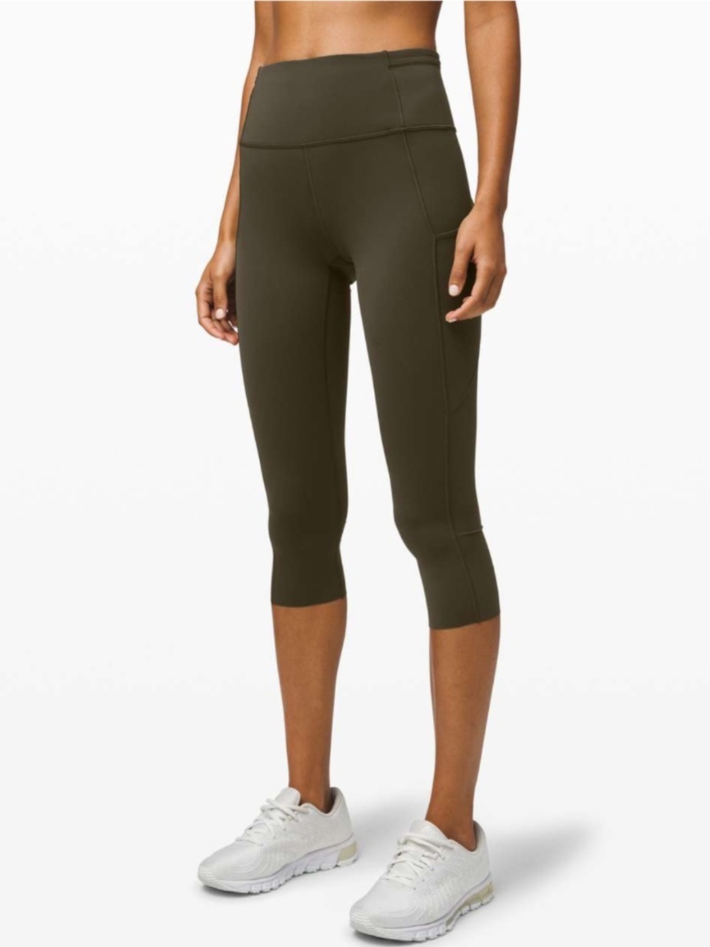 Lululemon Fast and Free Crop II 19" *Non-Reflective Green 2